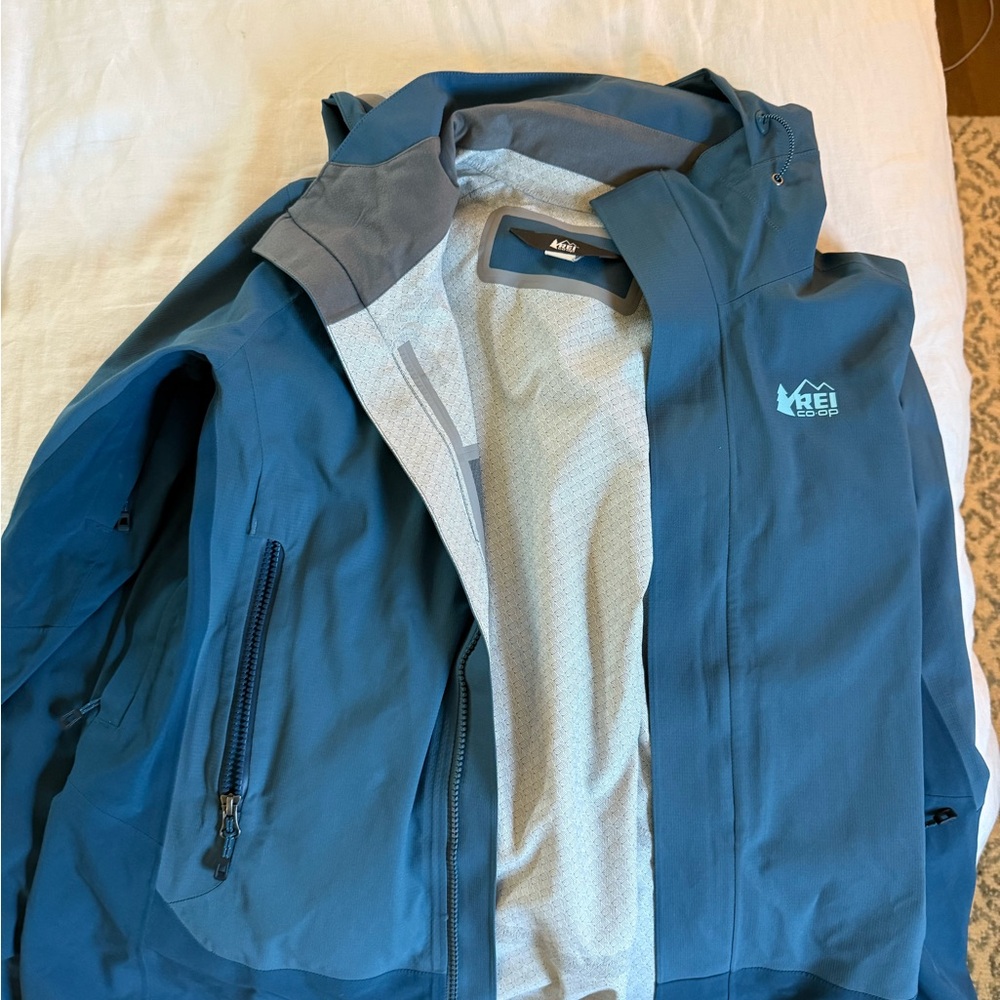 REI Blue Performance Jacket Soft Shell Weather Resistant